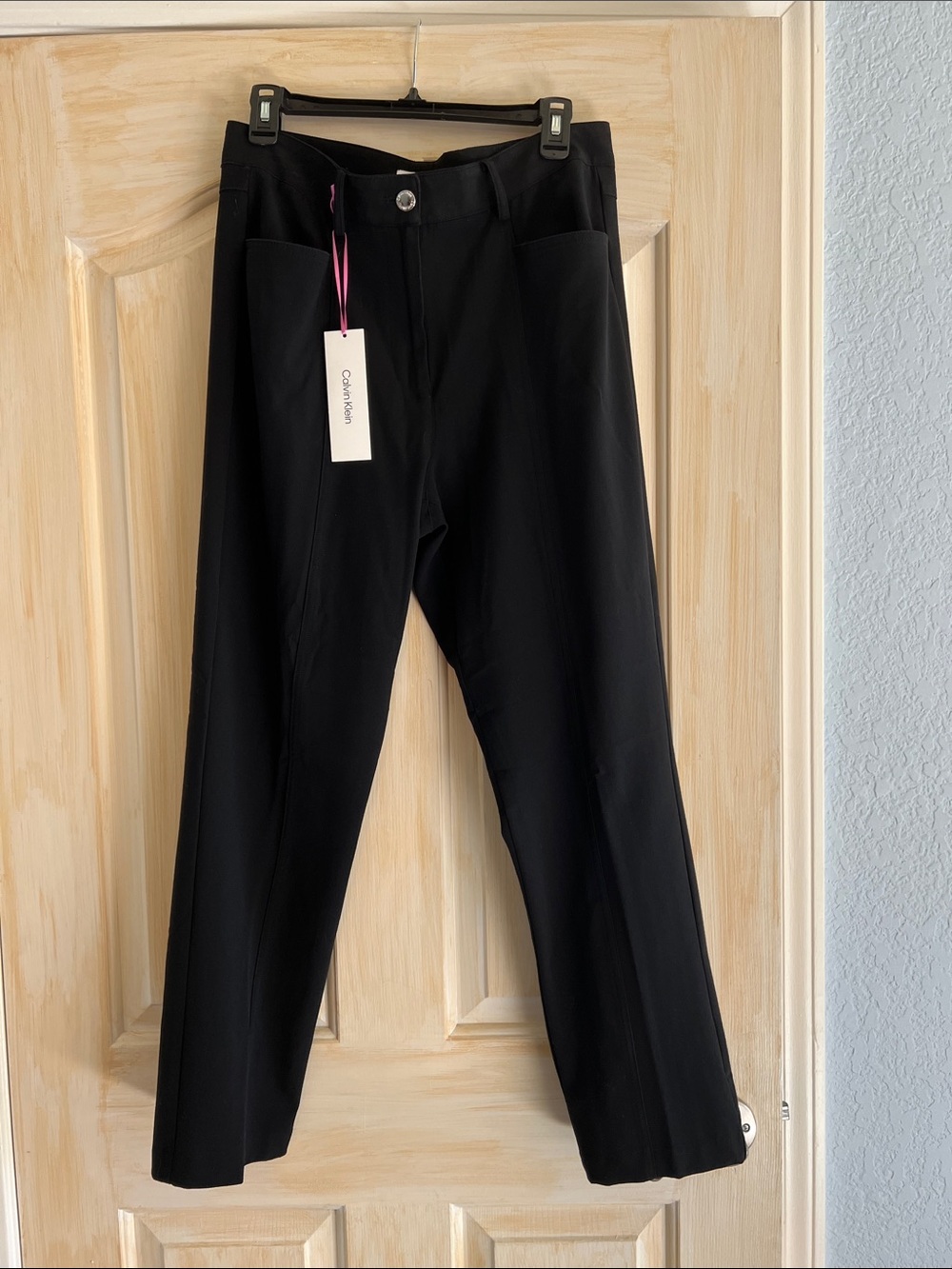Calvin Klein Women’s Black Straight-Leg Pants with Branded Tag